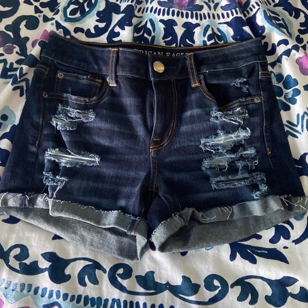 American Eagle Dark Denim Jean Shorts Size 4